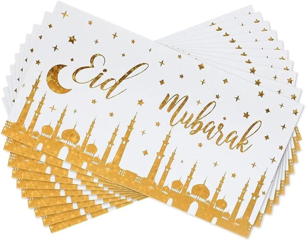 Eid Mubarak Money Wallets Envelopes - Eidi Gift gold 10pcs