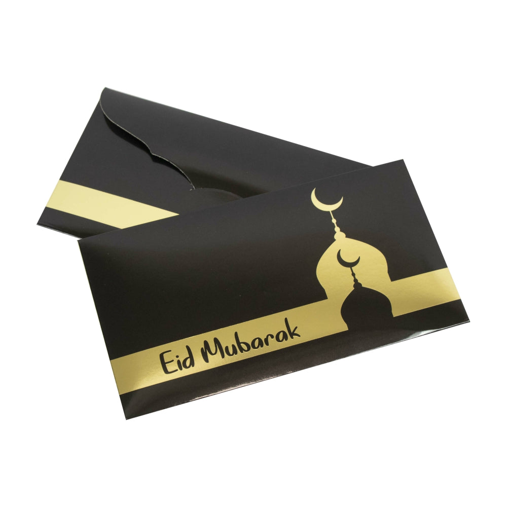 Eid Mubarak Money Wallets Envelopes - Eidi Gift black gold 10pcs