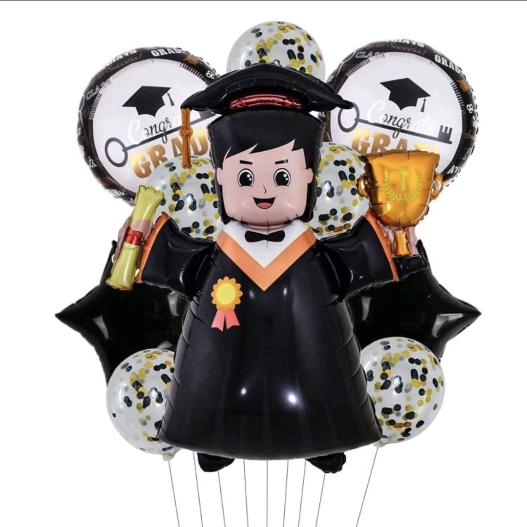 Boy graduation helium bunch