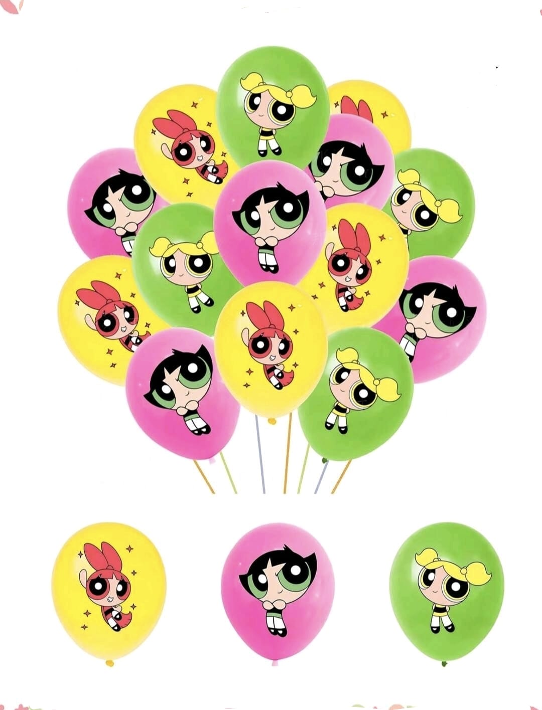10 pcs power puff helium filled balloons