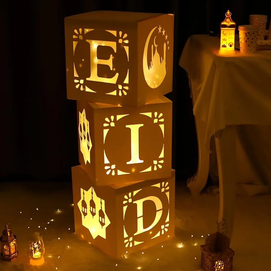 Eid hollow light boxes with lights