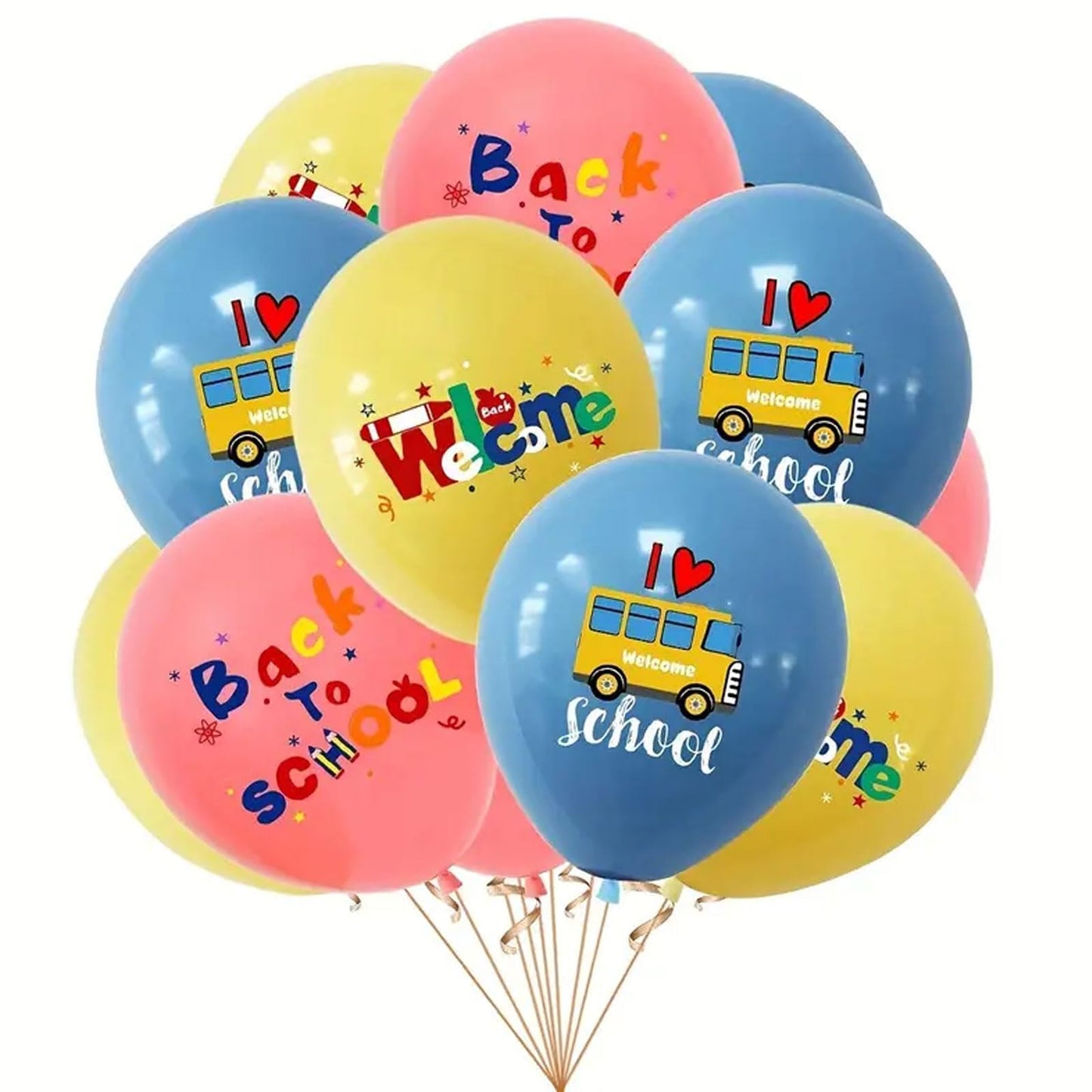 Back to school 10pcs latex balloons helium filled