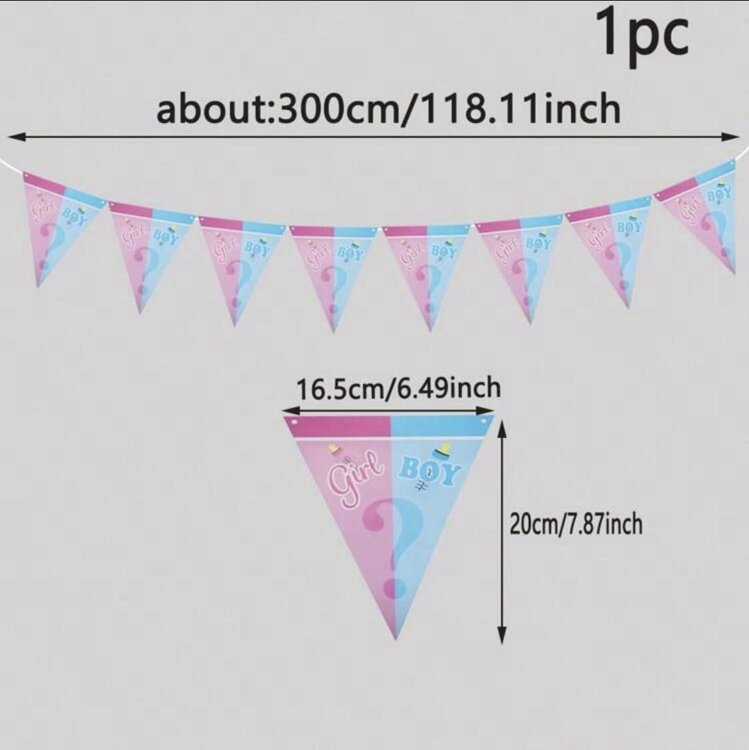 Boy or girl triangle bunting banner