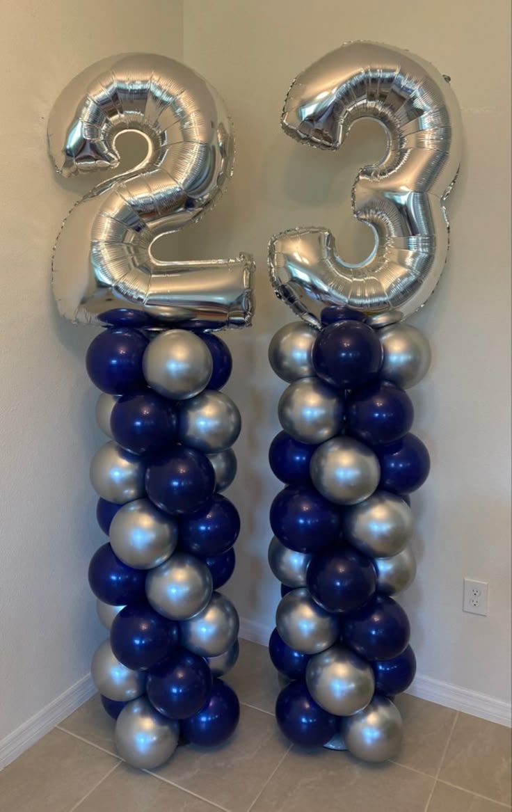 Number balloon column - 1 pair - air filled and ready to use