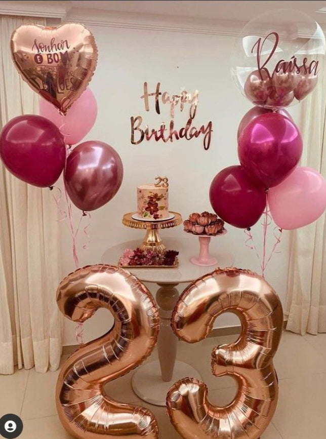 Rosegold birthday personalized balloon