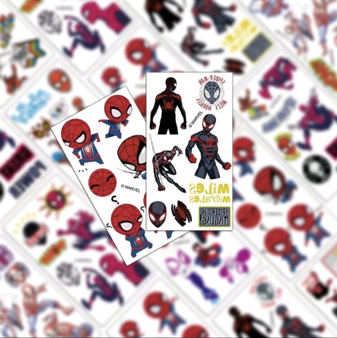 Spiderman tattoos set