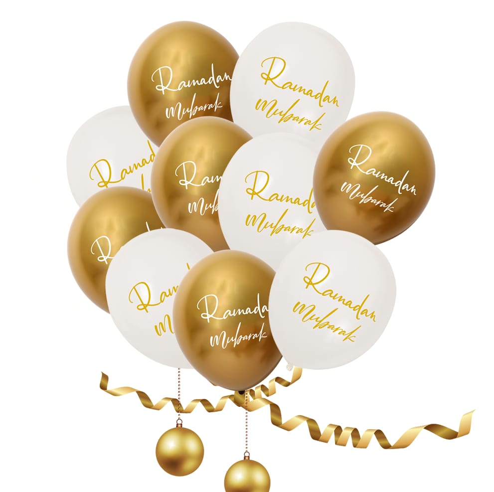 Ramadan Printed 12-inch Latex Balloons - pack of 10 pcs
