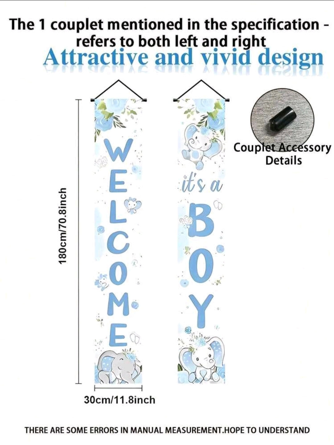 Welcome boy door hanging 2 pcs /set