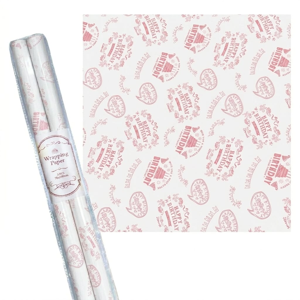White pink Gift wrapping sheet - pack of 2