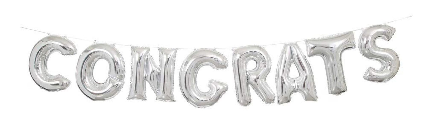 Congrats foil text banner non inflated