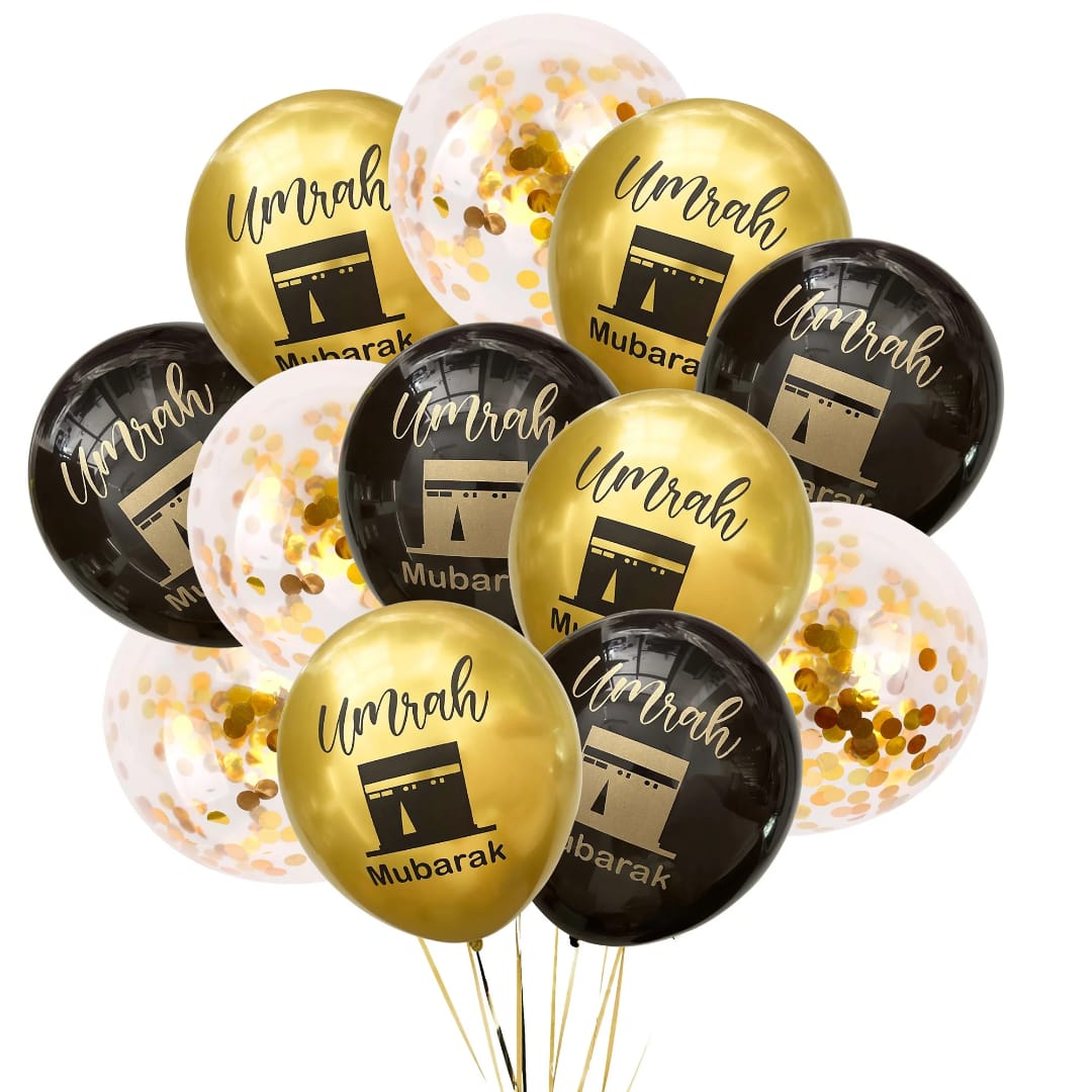 Umrah mubarak Helium filled 10pcs