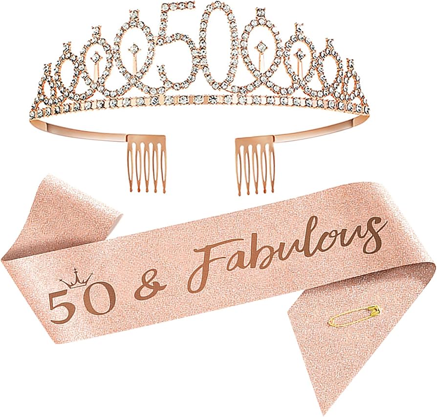 50th birthday sash and tiara