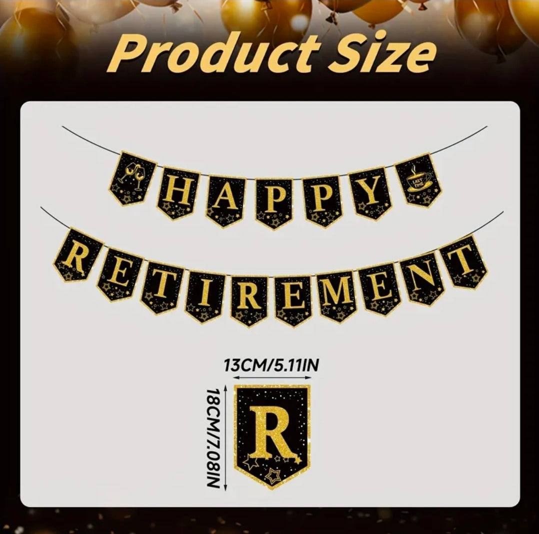 Happy retirement paper banner