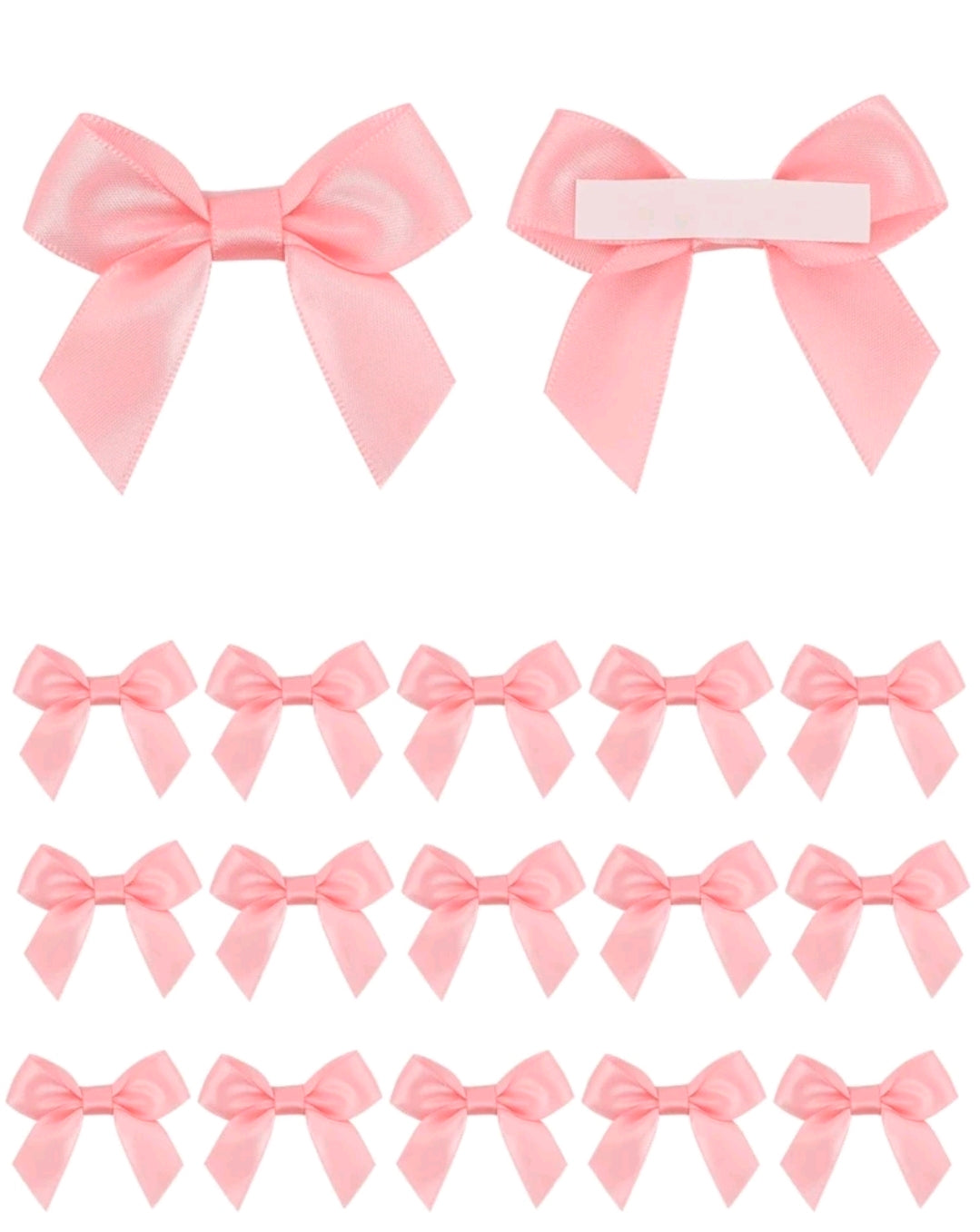 30 Pcs pink Satin Bows 2 Inch, Self Adhesive Ribbon Bows