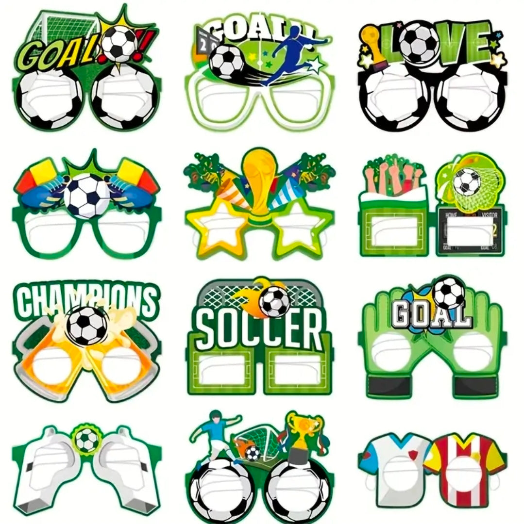 12 pcs football theme paper eyeframe