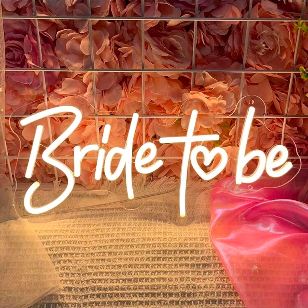 Bride to be neon light usb connection warm color 30x12cm