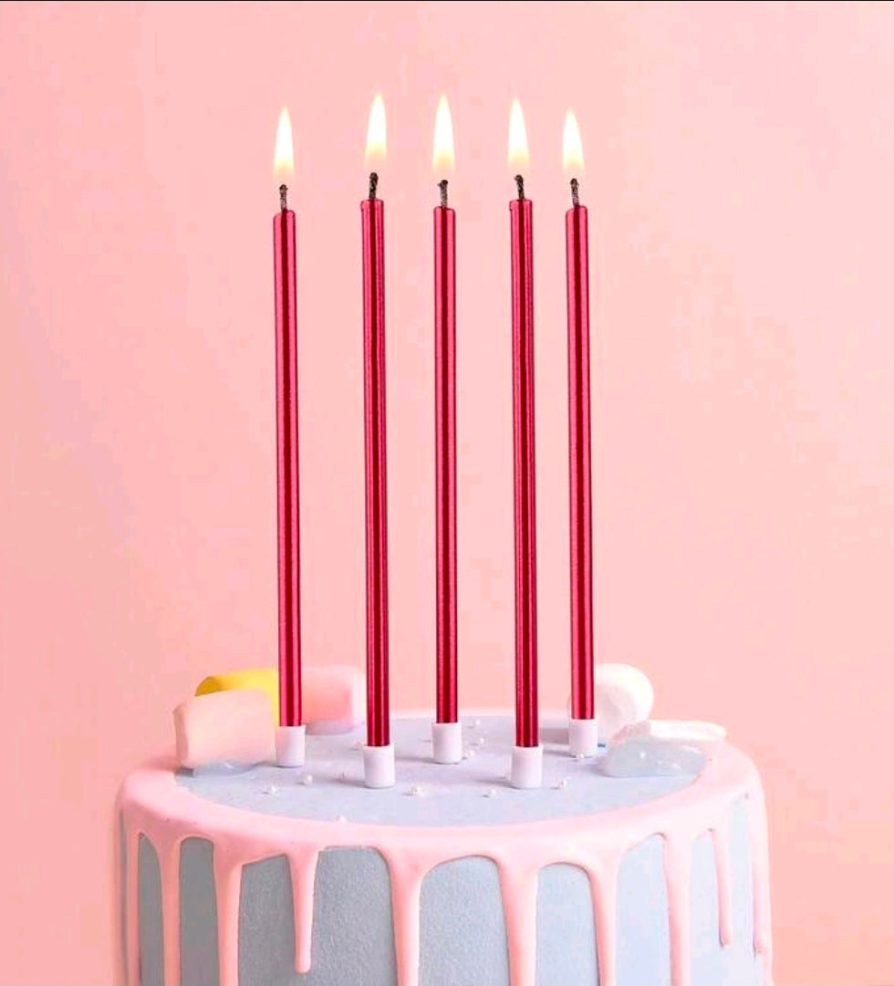 Thin red candles