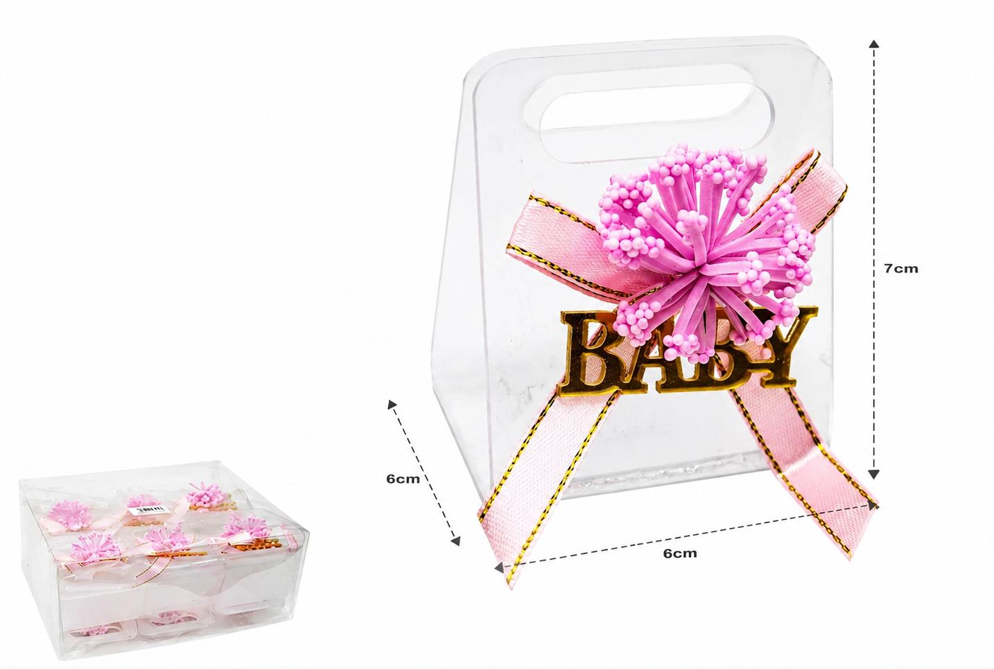 Acrylic it's a girl gift box , best for chocolate, perfume or dates giveaway Set of 12 pcs