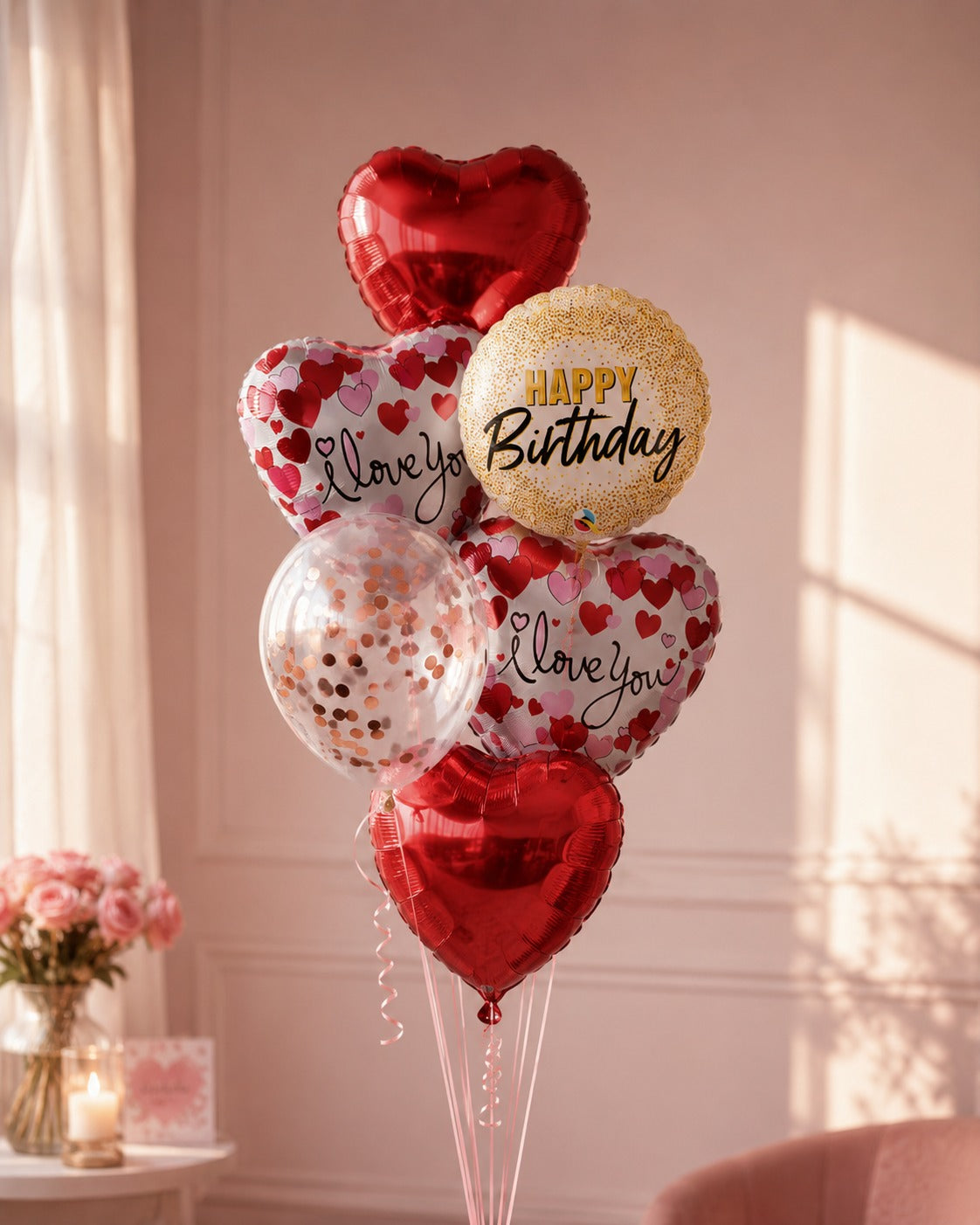 Birthday helium bunch for spouse husband wife