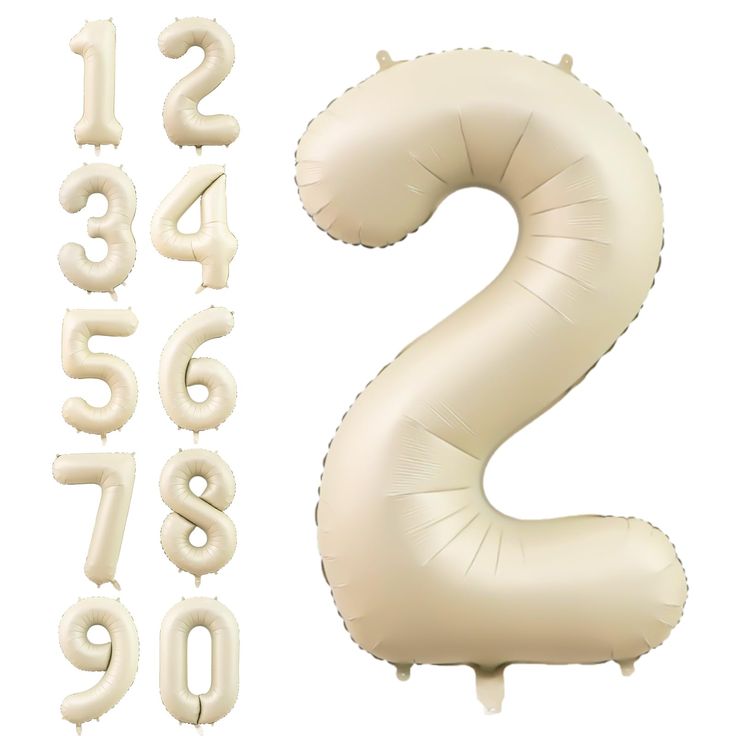 35inches beige foil number balloons