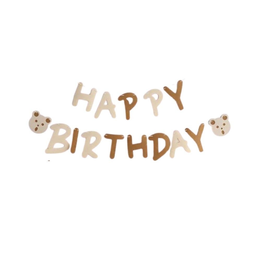 teddy happy birthday banner