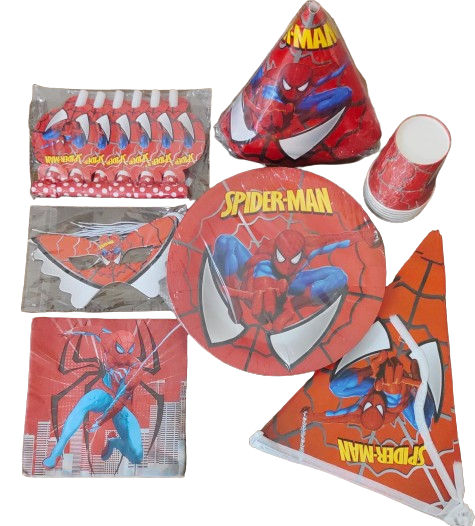 Spiderman party set - serves 6