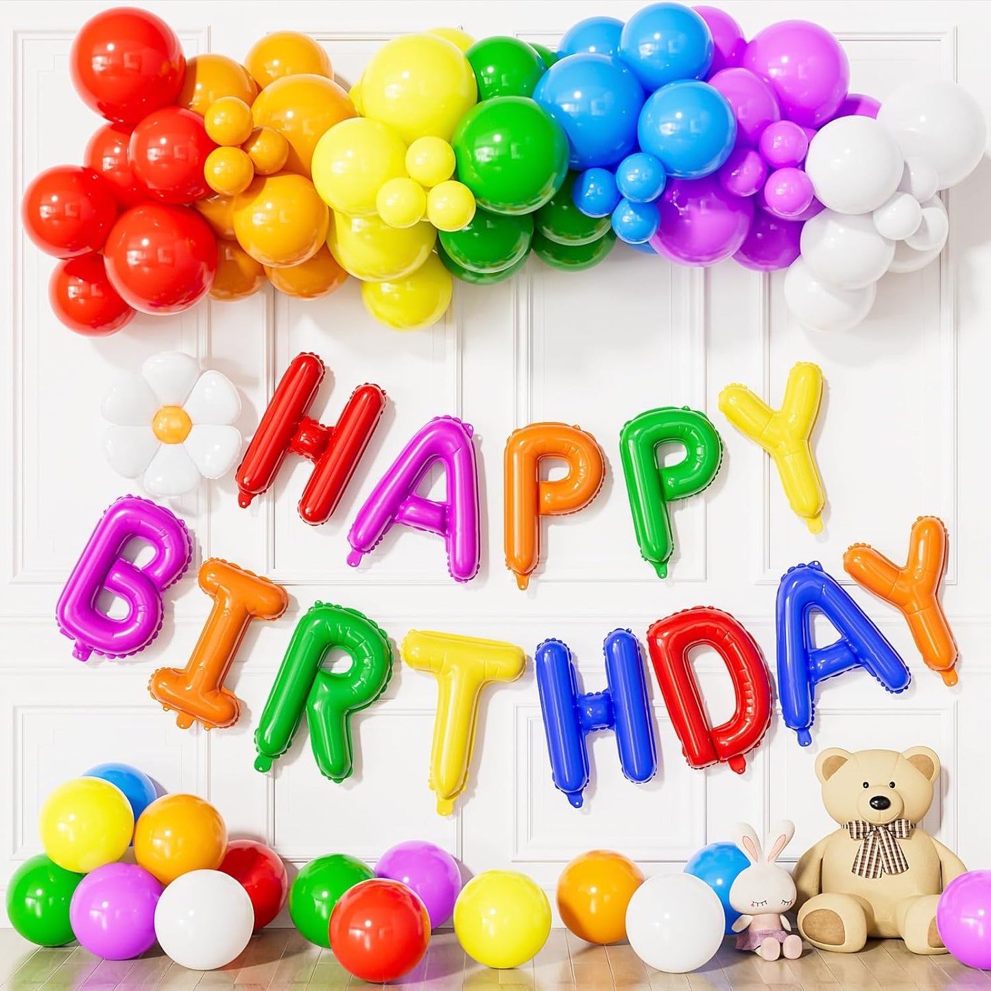 Rainbow birthday decorations set