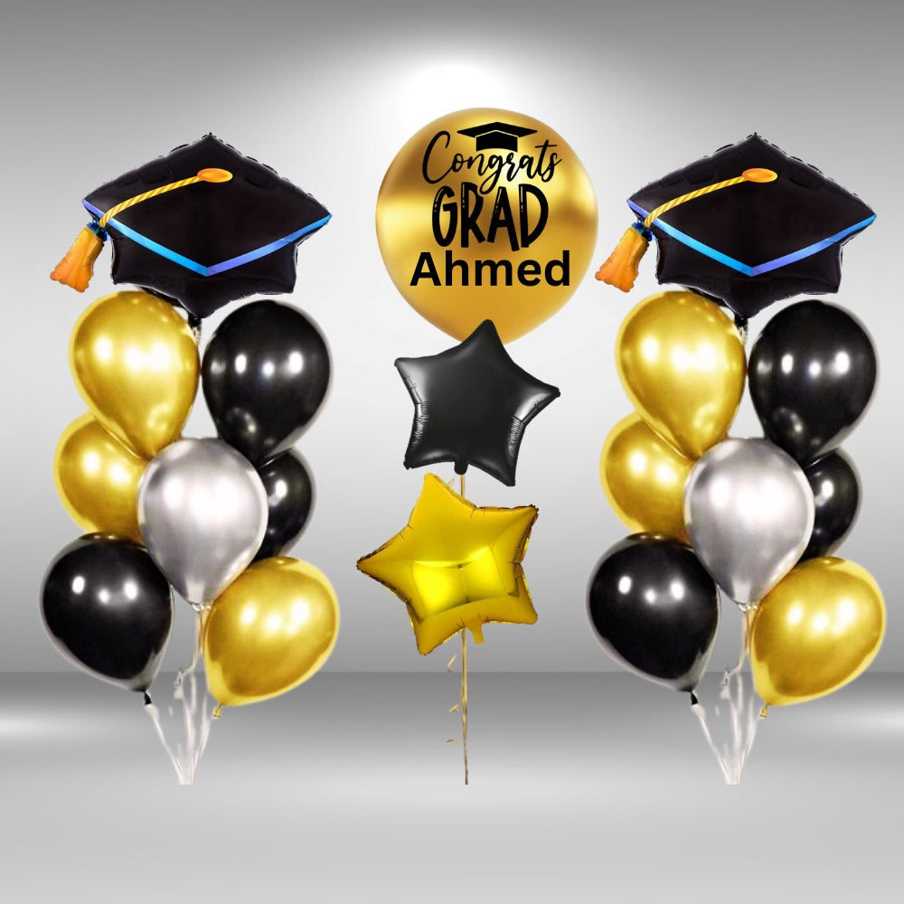 Personalized congrats grad helium balloons
