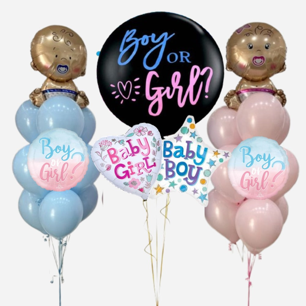 gender reveal helium balloons