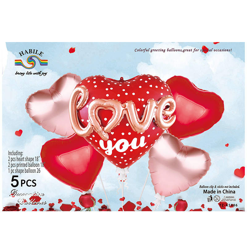 heart love balloon set