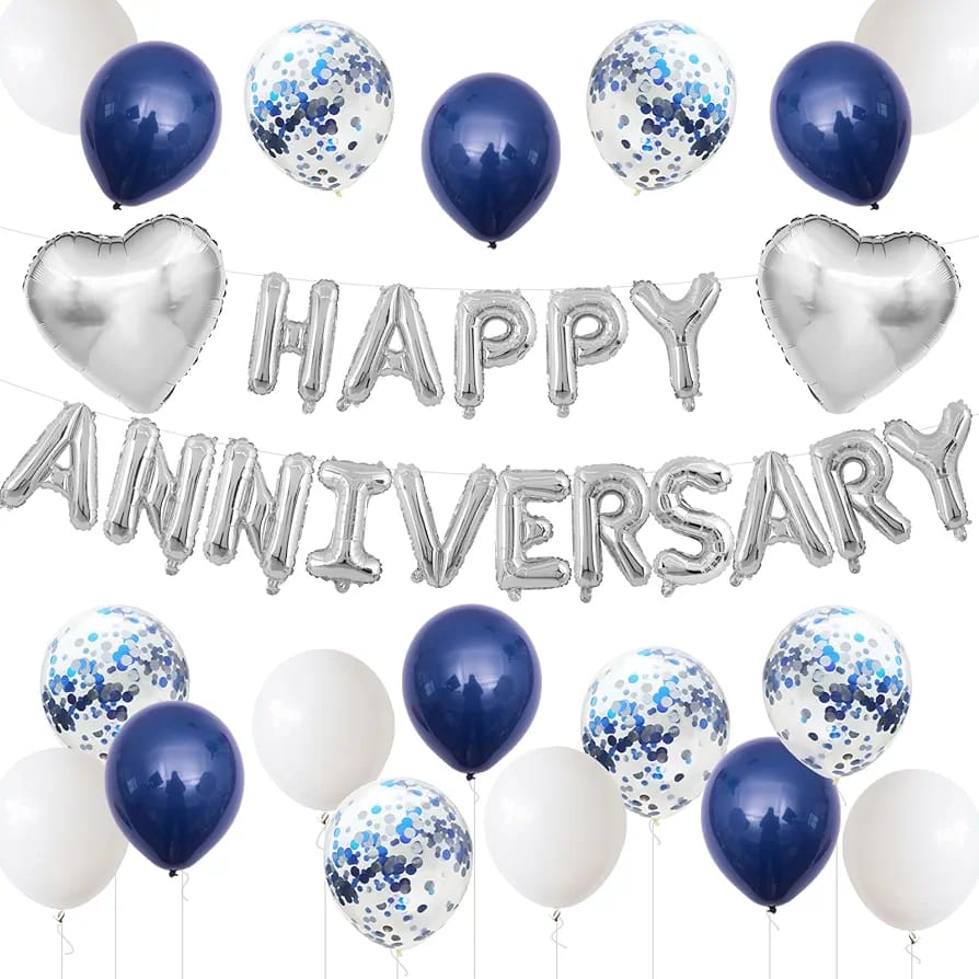 Happy anniversary navy blue set