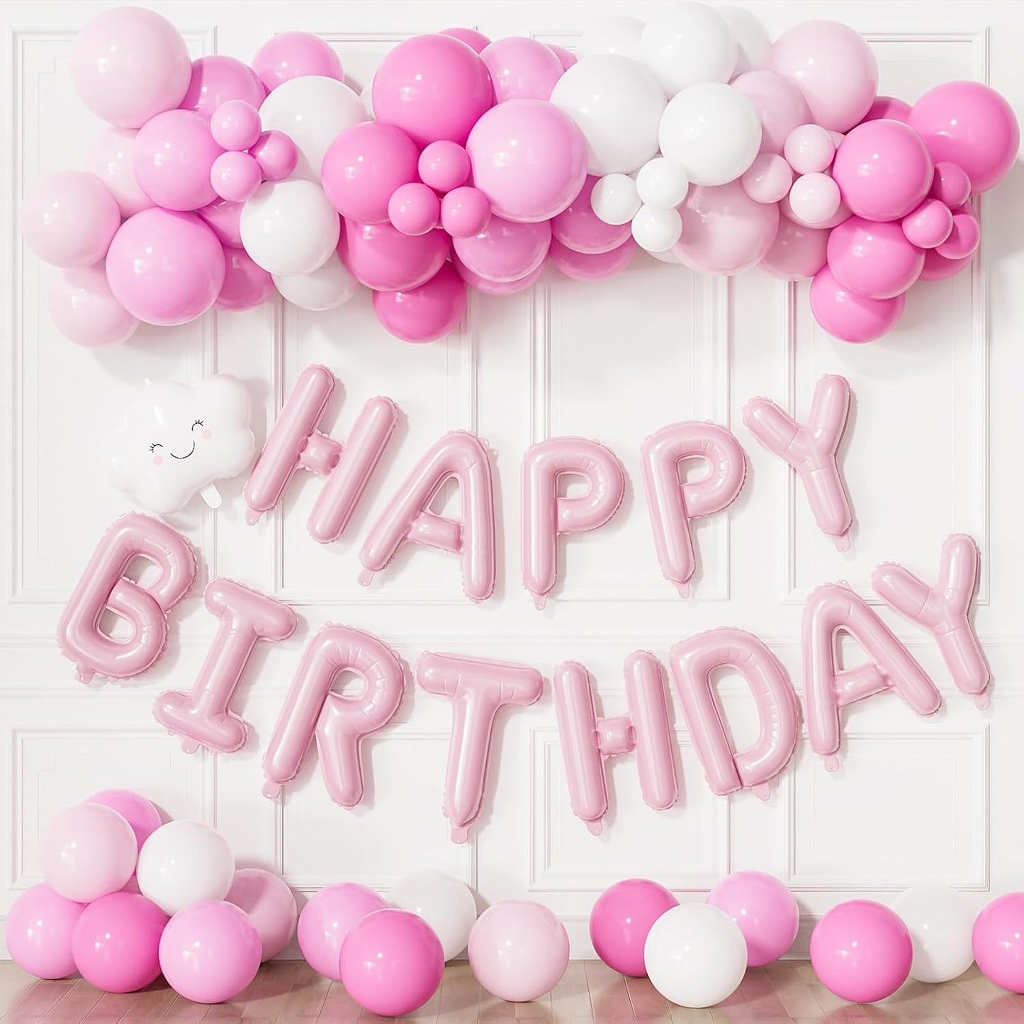 Pink birthday decoration kit