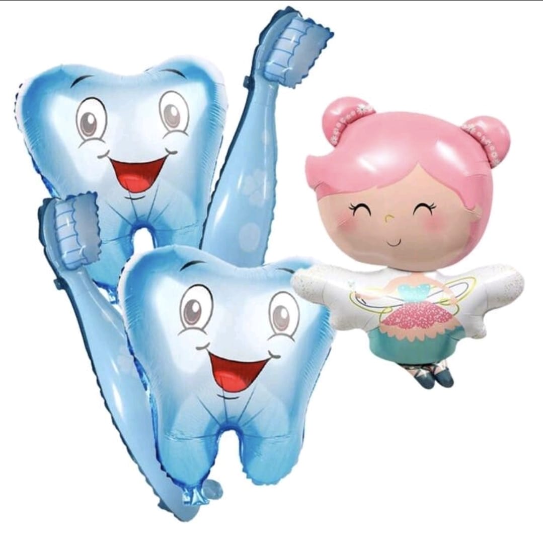 First tooth balloons air filled blue