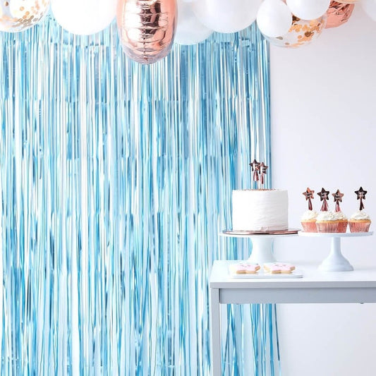 2m height *1m width backdrop Curtain foil - baby blue