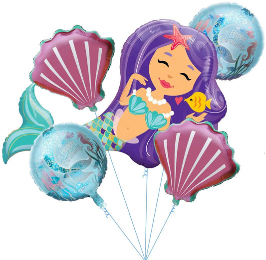 Mermaid foil balloon set