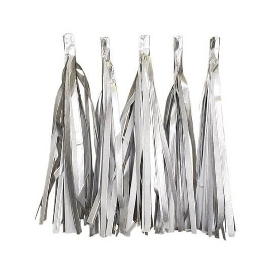silver tassels pack of 5