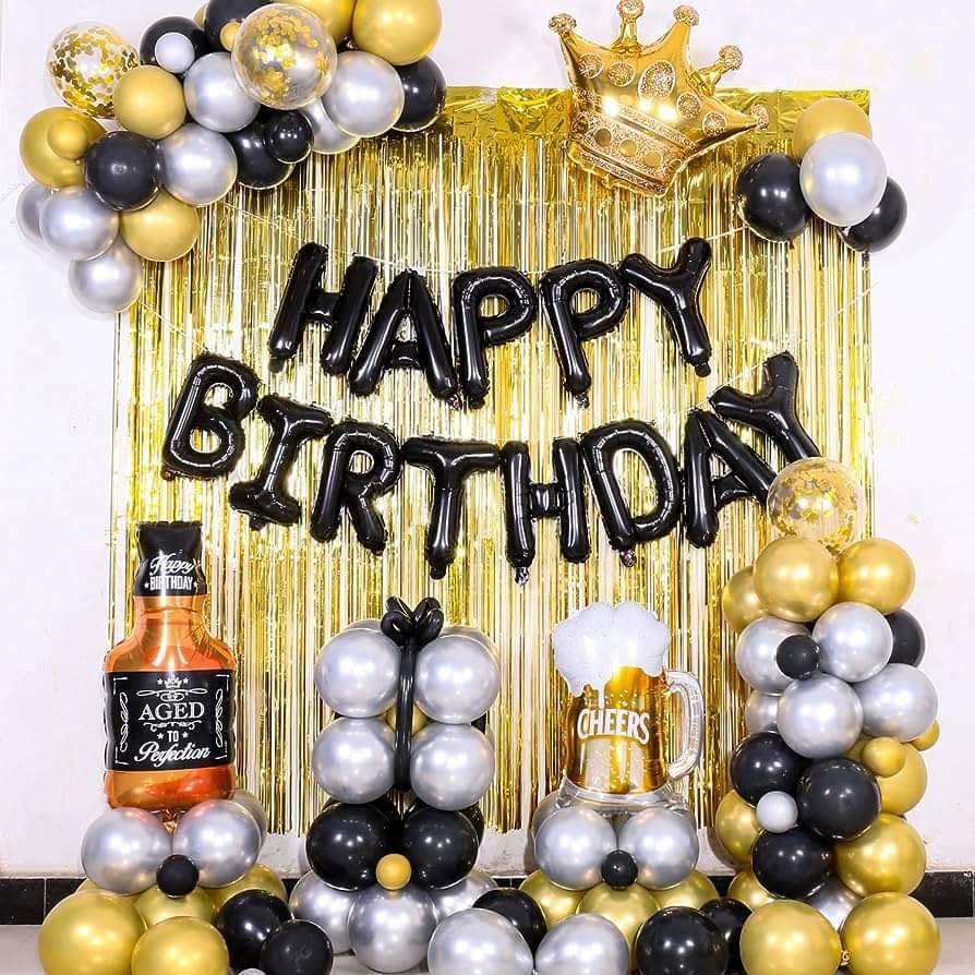 Black gold decoration cheers