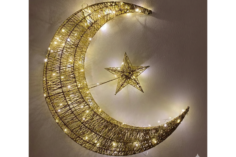 Ramadan Crescent LED Light Decoration 30cm