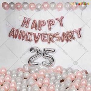 rosegold happy anniversary decoration