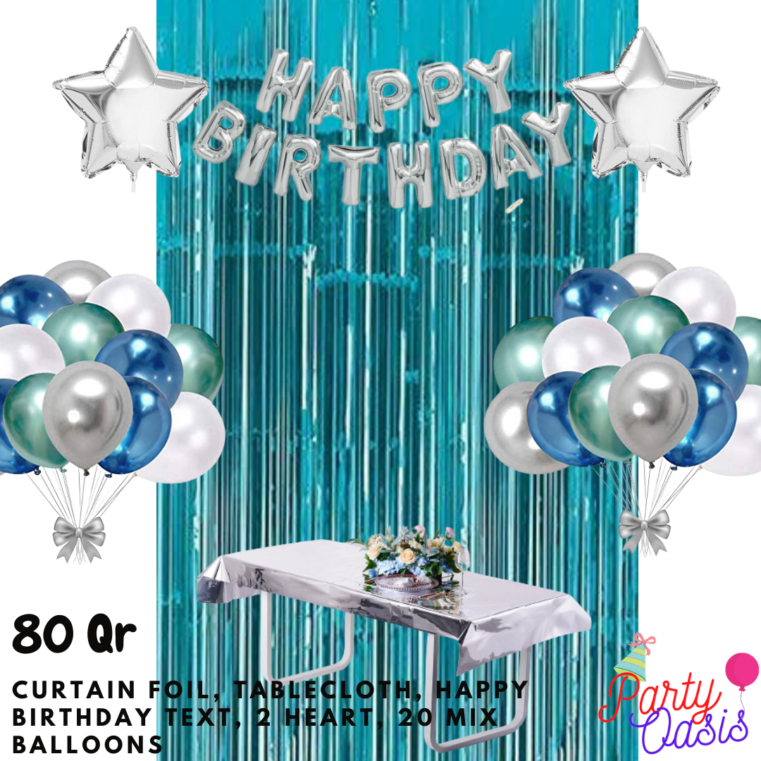 Blue gren birthday set