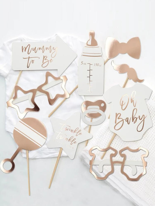Photo props for baby shower