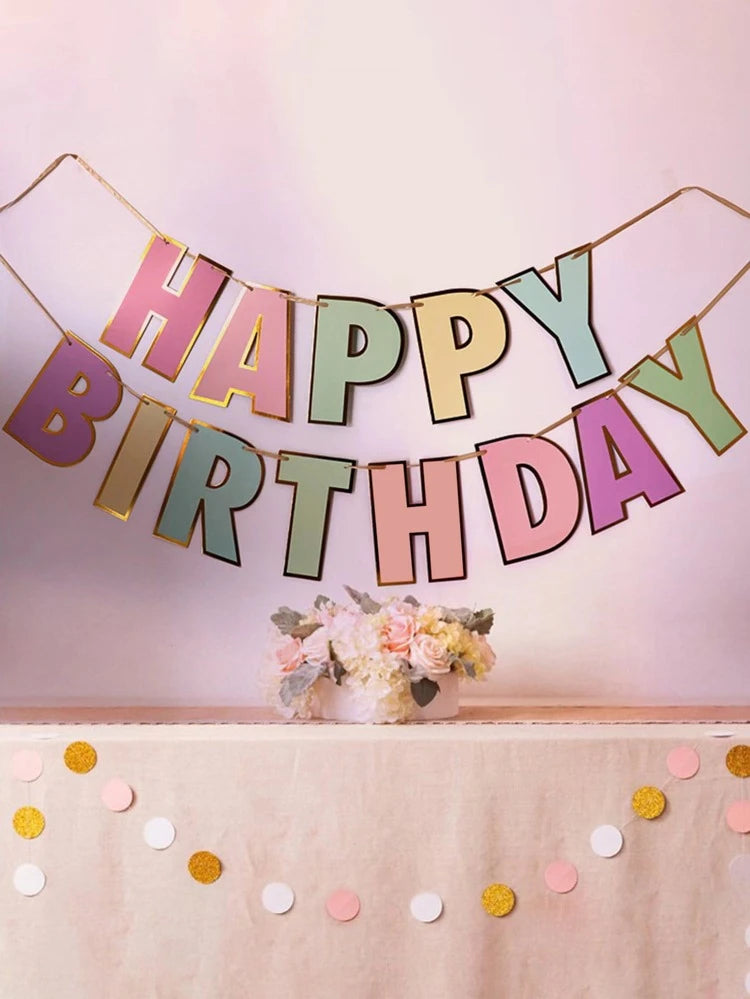 pastel Happy Birthday Banner – Party Oasis