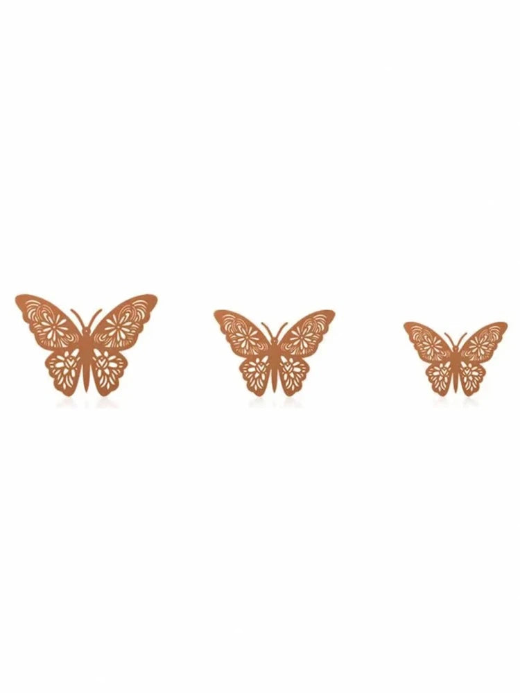 Rosegold Butterfly decorations - pack of 12 with glue dots