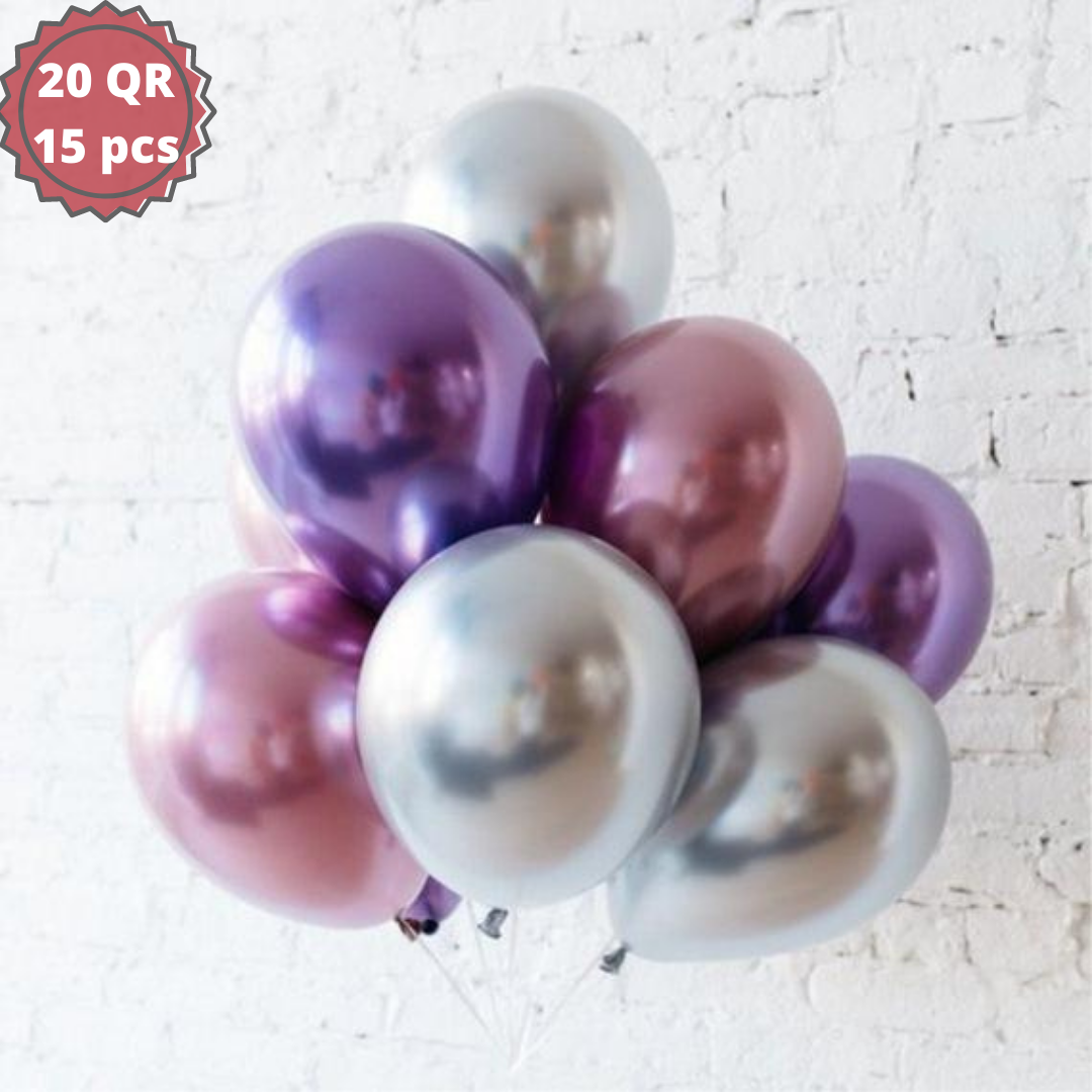 Silver, Pink and Purple Balloons