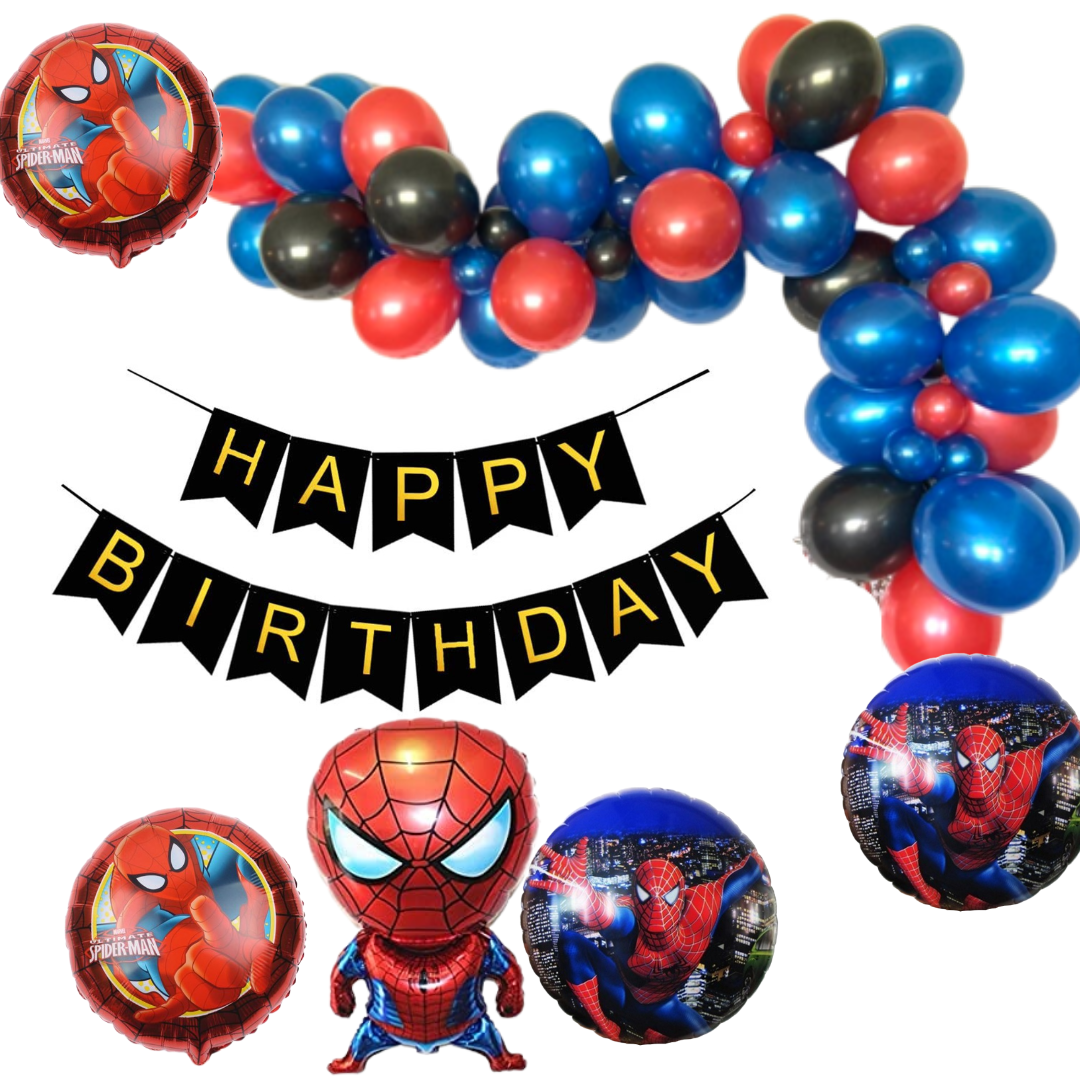 spiderman birthday balloons