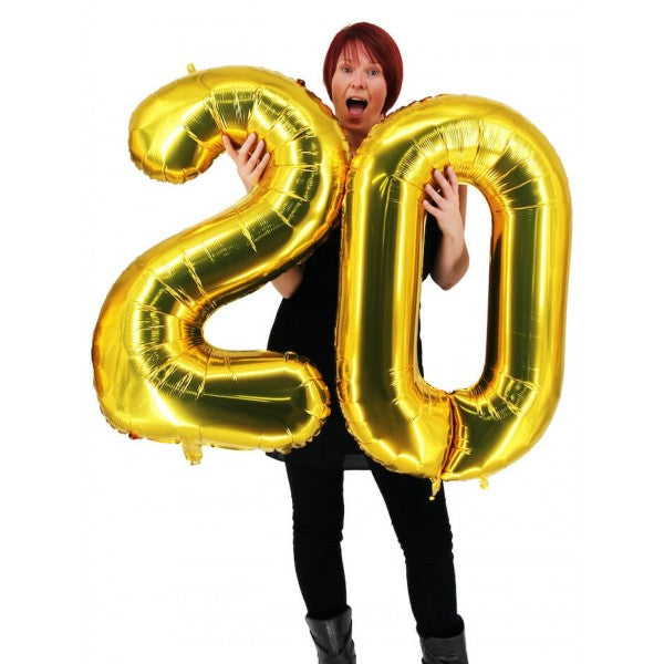 40 inch giant gold foil number balloons