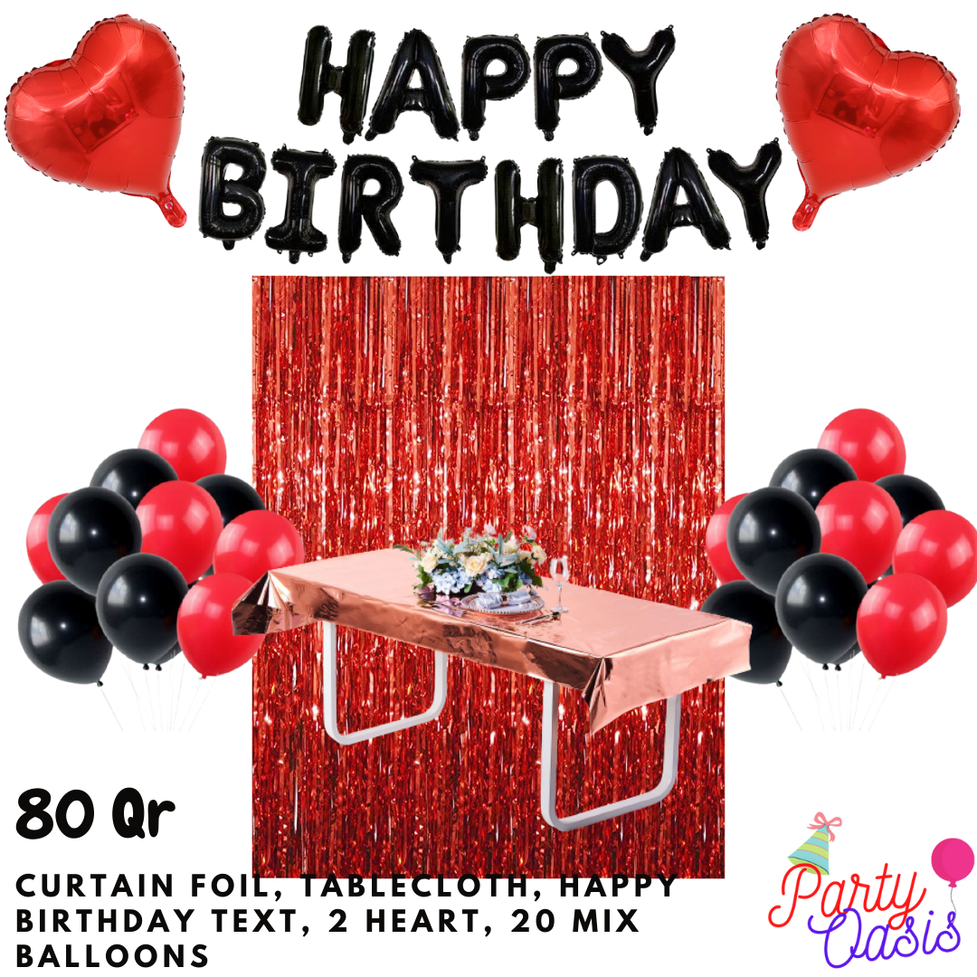 Red black birthday set