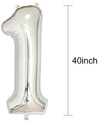 40 inch giant silver foil number balloons