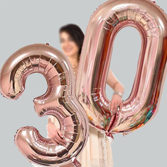 40 inch giant Rosegold foil number balloons