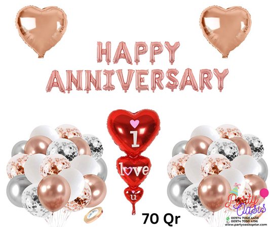 happy anniversary set - rose gold and silver